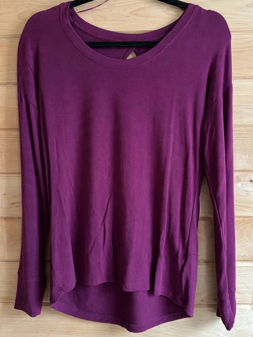 Tahiri Women's Long-Sleeve Scoop Neck Top in Plum